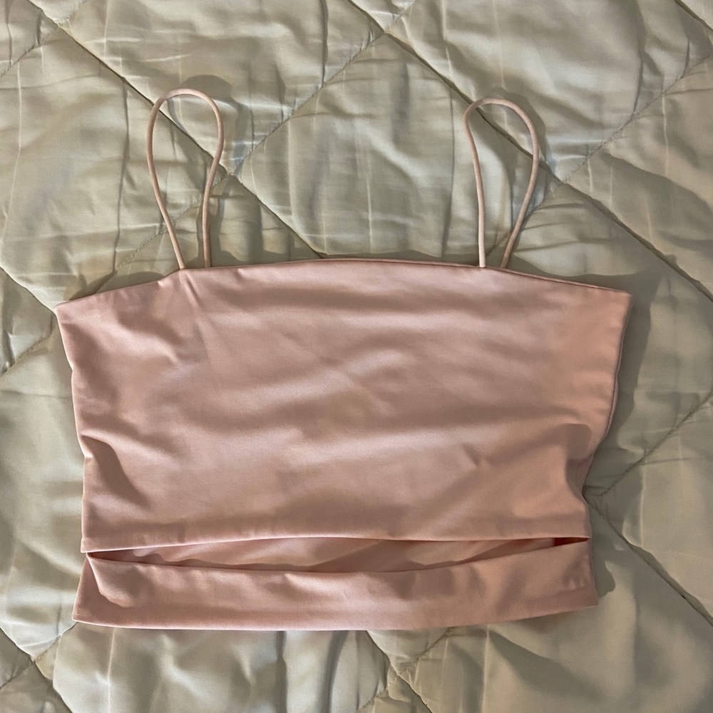 Fashion Nova Pink Under Boob Slit Tank